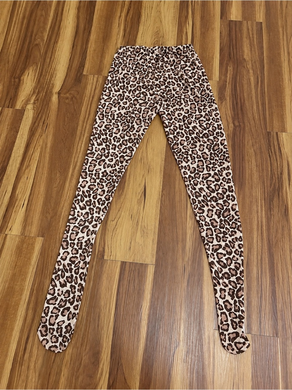 SHEIN Brown Leopard Print Footed Leggings